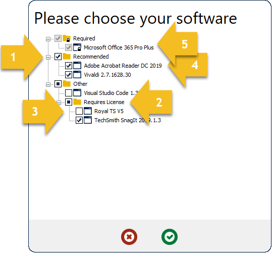 A UI++ AppTree action dialog